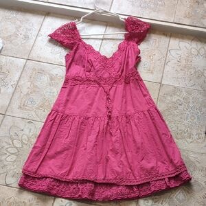 Vintage Guess Eyelet Lace Tiered Cap sleeve Dress -  9/M